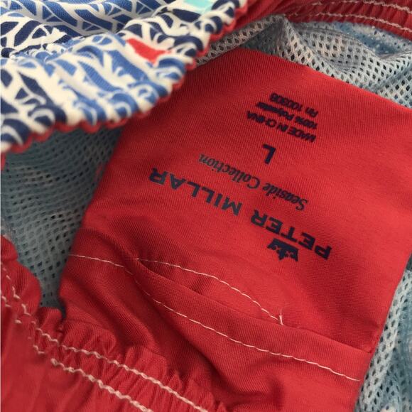 Peter Millar Seaside Collection Sailboat Print Swim Trunks Size L - Picture 4 of 6